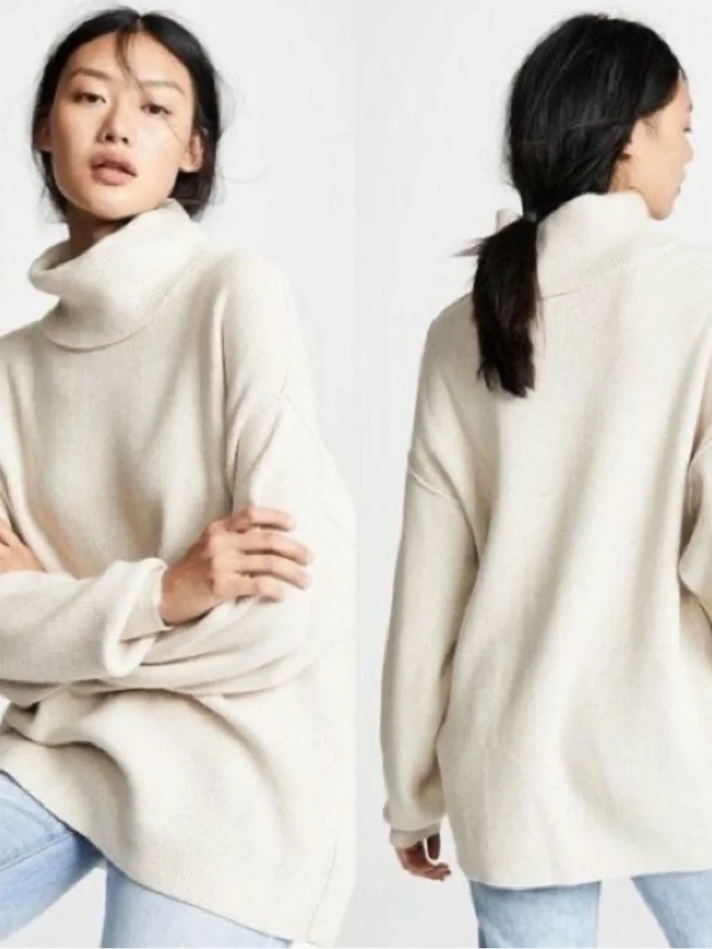 Free People Softly Structured Tunic Sweater NWOT SIZE L